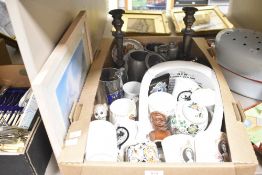 A vintage Slipper Bedpan, a pewter carbide lamp and two pewter tankards, a pair of silver plated