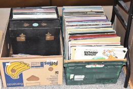 A large selection of LP records in two cartons including the likes of Anthony Newley, Follies