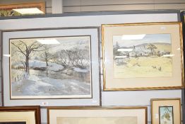 A print 'Winter River' after John Cooke signed in pencil to lower right hand corner mounted framed