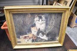 Three oil on board still life studies of flowers in a vase after Jane Murden all in gilt frames