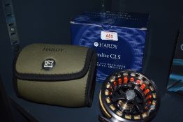 A Hardy Ultralite 5000 CLS 5/7 with 2 spare spools a neoprene case and original box and bill of