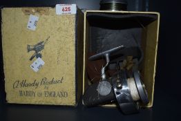 A Hardy No 3 mark V Altex reel in original box along with a spare spool and cloth bag