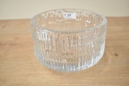 A Wedgwood glass bowl having textured pattern, mark to base, h10cm