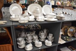 An extensive selection of Royal Doulton 'carnation' dinnerwares , including tea and coffee pots