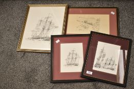 Dan Darey (British) pencil sketch, landscape scene, signed bottom right dated 1977, sold together