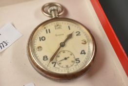 A Grana pocket watch having initials and number to reverse for 'G.S.T.P, 'M35695', w5cm