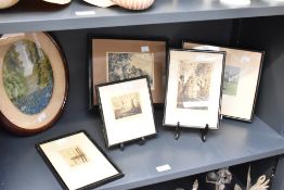 A group of three 19th century monochrome engravings, each indistinctly signed in pencil to margin