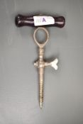 A vintage corkscrew.