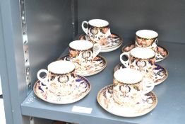 A set of 6 Royal Crown Derby 'King' pattern '383' coffee cups and saucers