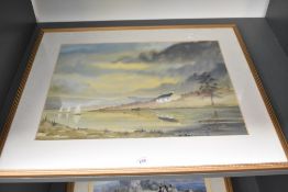 Berkeley Lowndes Moir (British 1912-2006) watercolour, autumnal coastal scene, signed and dated 91
