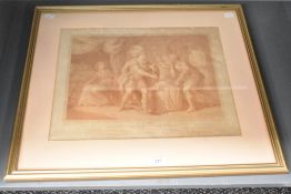 After William Wynne Ryland (1733-1783, British), sepia print, 'The Origin of Horn Fair, Held at