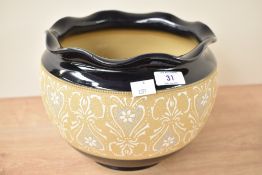 An early 20th century Lovatt Langley ware jardiniere, h20cm