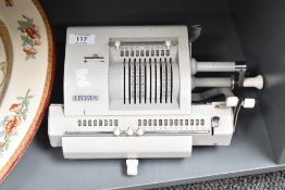 A Brunsviga mechanical calculator likely to have been produced in the 1960's, w29cm