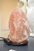 A Himalayan style pink salt lamp, h22cm