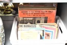 A quantity of records, to include West Side Story, Marches of The British Fighting Forces and Jim