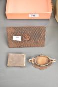 A small collection of curios including seal, match holder and knocker.