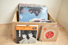 A selection of vinyl records, 7 and 12inch, 45 and 33rpm, various genres and tastes