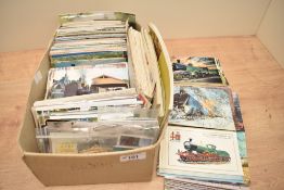 A quantity of Railwayana postcards and used stamps, to include London and South Western Railway,