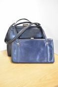Two vintage structured frame handbags, an Osprey by Graeme Ellison in black smooth leather with