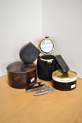A collection of antique and vintage dressing table ephemera, comprising two nail buffers, rosewood