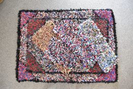 Six vintage rag rugs, comprising two larger area rugs and four smaller hallway or entrance rugs,