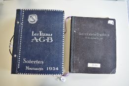 Two 1930-40s fabric sample books, a French containing approximately 850 silk swatches, and a