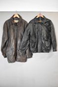 Two vintage leather jackets, to include a dark brown Lakeland Leather example, size 46, and a
