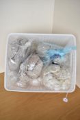A quantity of luxury yarns and fibres, including un-spun silk tops, homespun cashmere and silk, pure