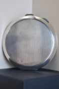 A Walker and Hall vintage compact in Chester silver, having engine turned textural design to lid and