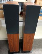 A Q-Acoustics pair of Floor Standing speakers in wooden cases - highly regarded audio - superb items