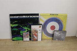 A Mod interest lot with VHS - Cassette and Vinyl in this lot -Ocean Colour Scene , The Jam and