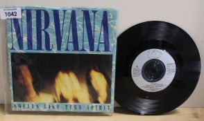 A Nirvana uk Smells Like Teen Spirit 45 in VG+/VG+