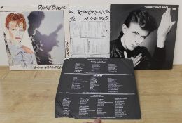 A David Bowie three album lot - with relevant inners as shown in photos - all iconic and essential