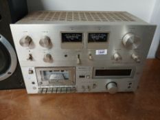 A Pioneer Amp and Technics Cassette Deck in used condition - nice chrome retro look but will need