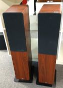 A Q-Acoustics pair of Floor Standing speakers in wooden cases - highly regarded audio - superb items