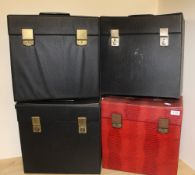 A job lot of vintage vinyl carrying / dj / storage cases for 33 rpm records - they have some wear of