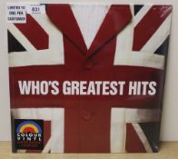 A sealed The Who ' Greatest Hits ' on red vinyl - Mod / Classic Rock interest