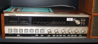 A Tandberg TR 2080 Amp with speakers and AM/FM Receiver - comes with manual - a nice vintage piece