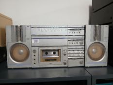 A nice retro JVC Ghetto Blaster with speakers - needs some TLC ! A cool vintage piece