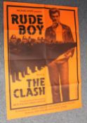 A Clash related quad - folded ' Rude Boy ' poster - iconic 1980 movie - the poster is now hard to