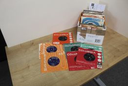 A collection of 100 1960's 45 rpm singles with a lot being in company sleeves - viewing