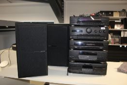 A Retro Kenwood Stack System with speakers - a really nice looking system with turntable and