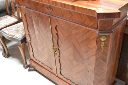 A Continental style Kingwood style side cabinet, width approx. 120cm