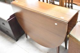 A vintage mahogany Sutherland style gateleg dining table , width approx. 100cm