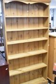 A modern pine bookshelf, height approx. 180cm
