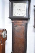 A 19th Century mahogany logcased clock having 30 hour movement and painted dial, named Philipson (