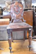 A 19th Century mahogany hall chair