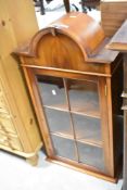 A reproduction yew wood bookcase top, height approx. 97cm