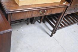 A Victorian mahogany fold over tea table , having frieze drawer, approx. width 92cm