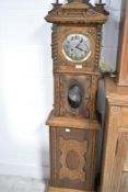 An early 20th Century oak cased short case clock , height approx. 141cm
